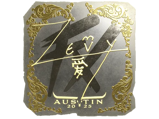 Sticker | zevy (Gold) | Austin 2025 - $ 7.76