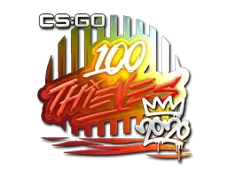 Sticker | 100 Thieves (Foil) | 2020 RMR - $ 0.20