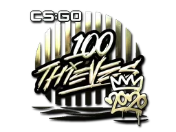 Sticker | 100 Thieves (Gold) | 2020 RMR - $ 1.28