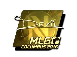 Sticker | DEVIL (Gold) | MLG Columbus 2016 - $ 25.27