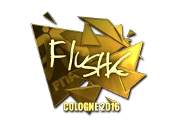 Sticker | flusha (Gold) | Cologne 2016 - $ 45.37