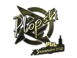 Sticker | Plopski (Gold) | Stockholm 2021 - $ 2.56