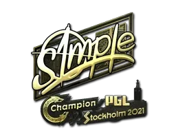 Sticker | s1mple (Gold) | Stockholm 2021 - $ 33.04