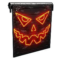 Neon Pumpkin Garage Door