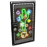 Neon Cactus Metal Door