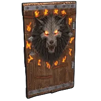 Wolf Warrior Wooden Door