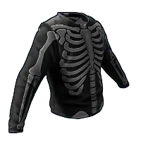 Skeleton Costume Burlap Shirt