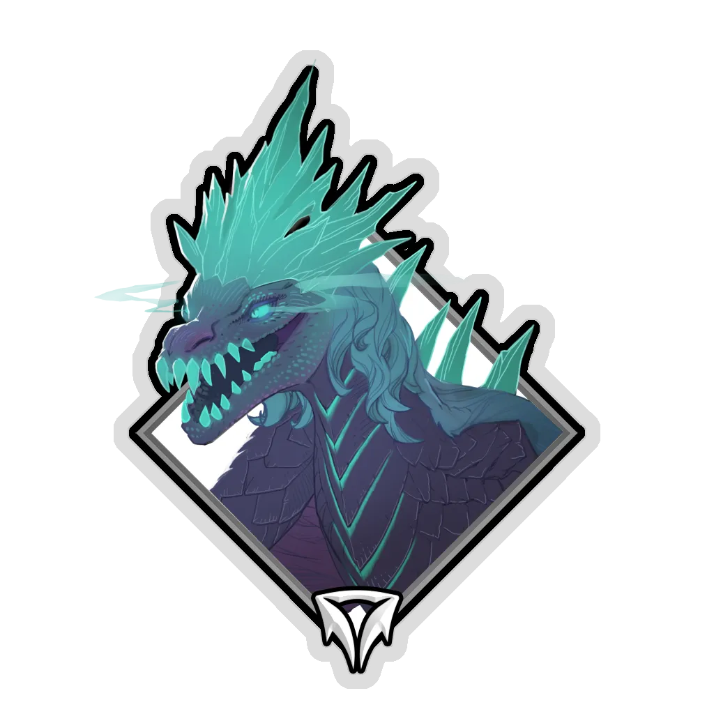 Gold Crownfall Sticker - Winter Wyvern