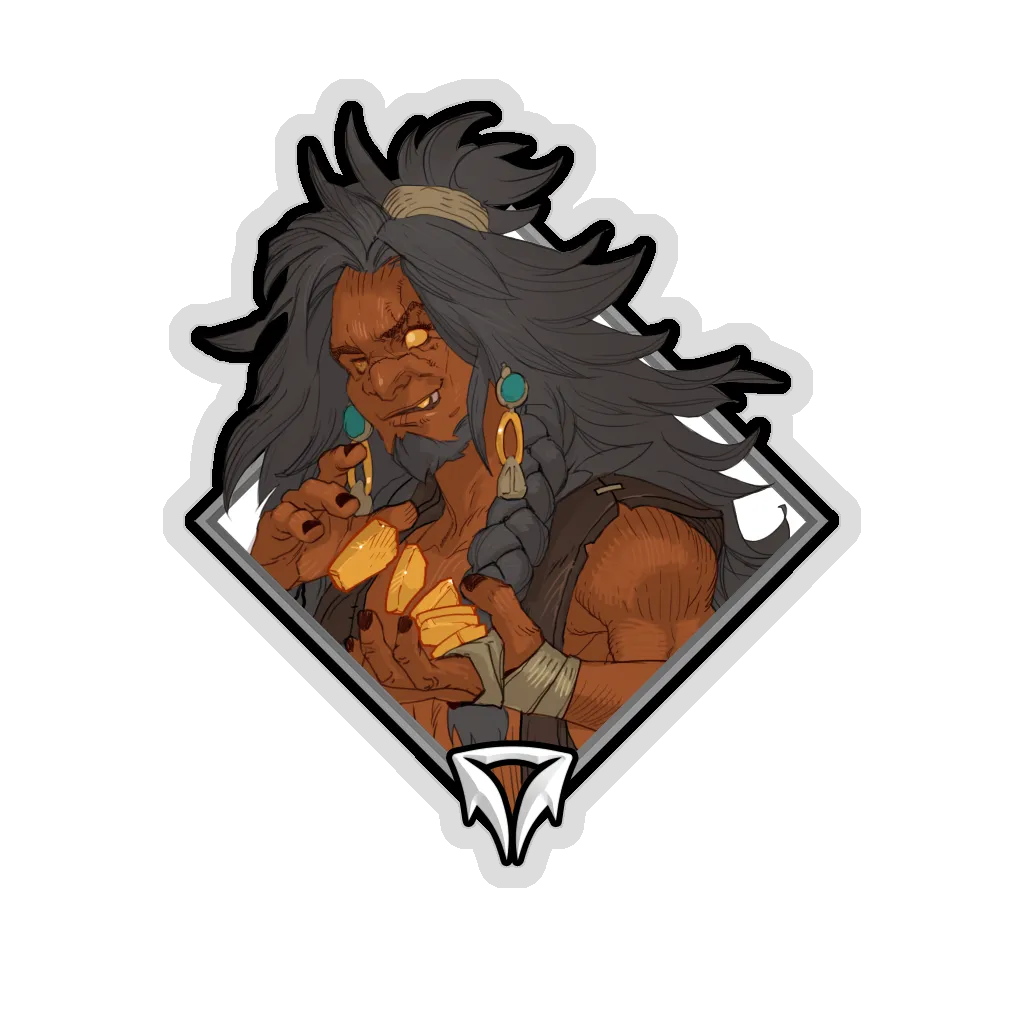 Glitter Crownfall Sticker - Mox the Scrap Merchant