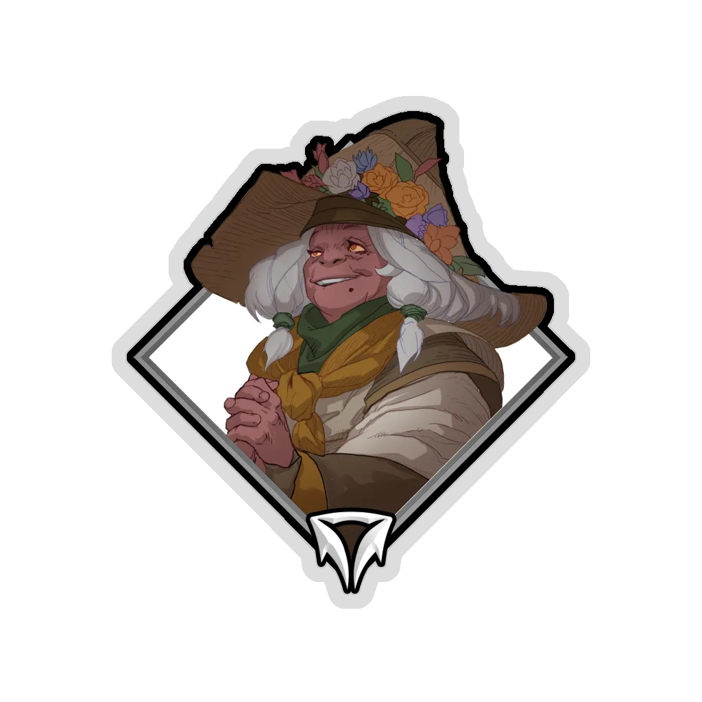 Gold Crownfall Sticker - Sherrid The Matchmaker