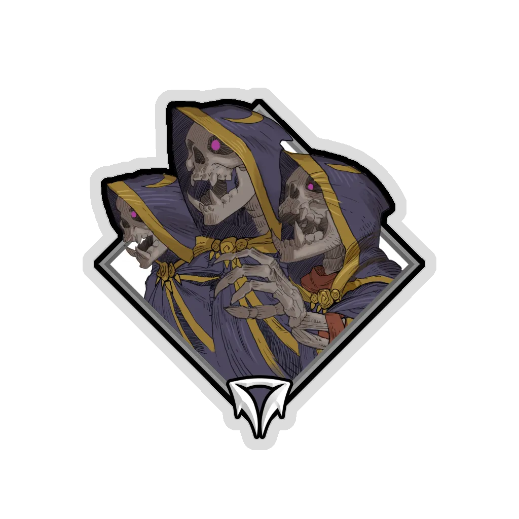 Glitter Crownfall Sticker - Skeletons