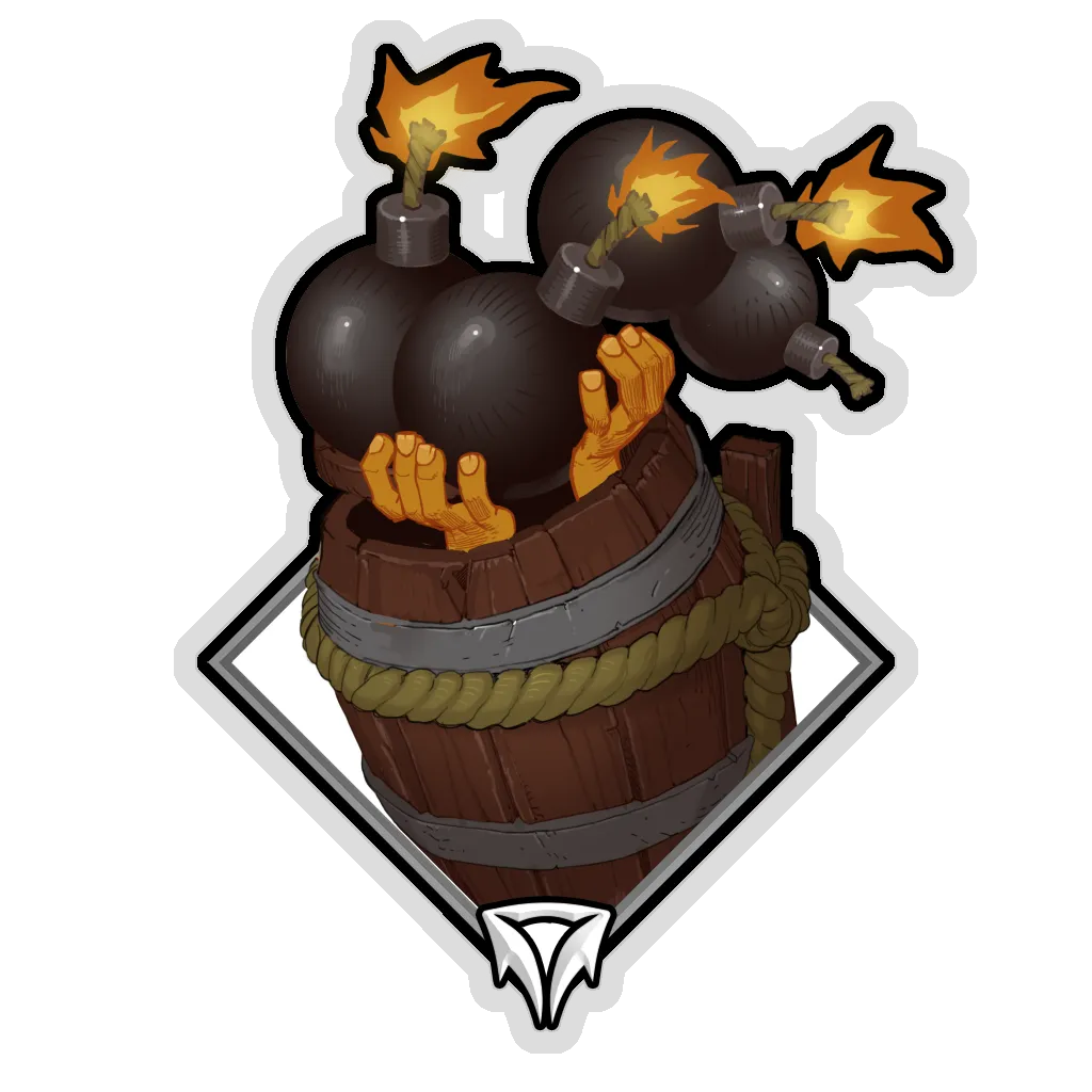 Glitter Crownfall Sticker - Spoon (Bombs)