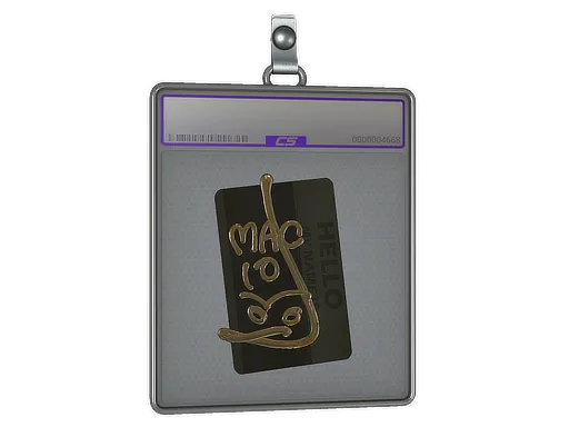 Sticker Slab | Hello MAC-10 (Gold)