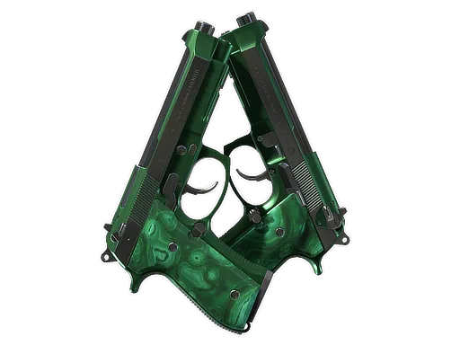 Dual Berettas | Polished Malachite (Minimal Wear)