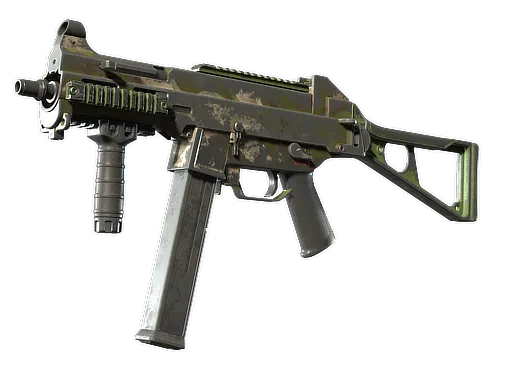 UMP-45 | Green Swirl (Battle-Scarred)