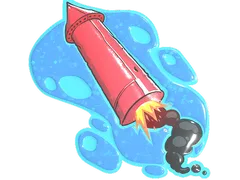 Sticker | Big Red Rocket (Glitter)