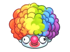Aufkleber | Clown-Perücke