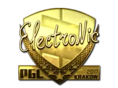 Наклейка | electronic (золотая) | Краков-2017
