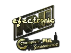 Pegatina | electroNic (dorada) | Estocolmo 2021