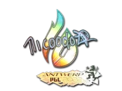 Наклейка | nicoodoz (голографическая) | Антверпен-2022