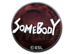 Наклейка | somebody (металлическая) | Катовице-2019