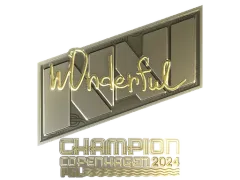 Наклейка | w0nderful (золотая, чемпион) | Копенгаген-2024