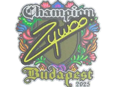 Sticker | ZywOo (Embroidered, Champion) | Budapest 2025