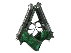 Dual Berettas | Polished Malachite (Battle-Scarred)