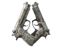 Dual Berettas | Silver Pour (Battle-Scarred)