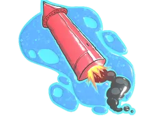 Sticker | Big Red Rocket (Glitter)