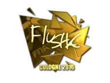 Sticker | flusha (Gold) | Cologne 2016