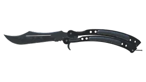Cuchillo Mariposa ★ | Acero de damasco (Algo desgastado)