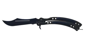 Butterfly-kniv (★) | Blue Steel (Meget slidt)