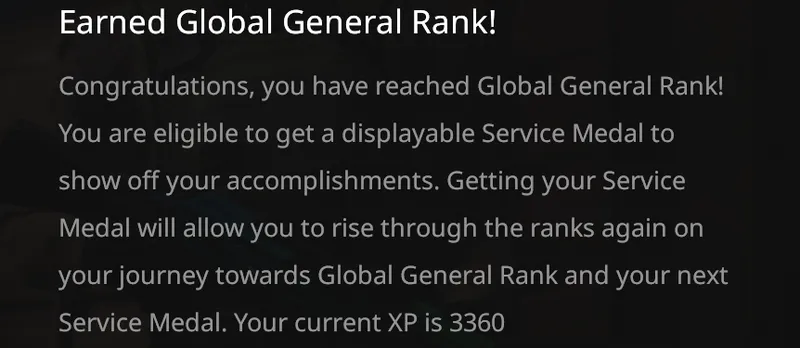 Global General Rank reach message