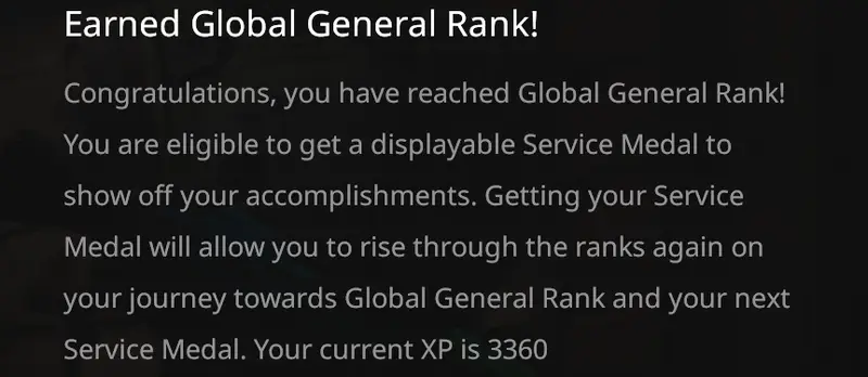 Global General Rank reach message