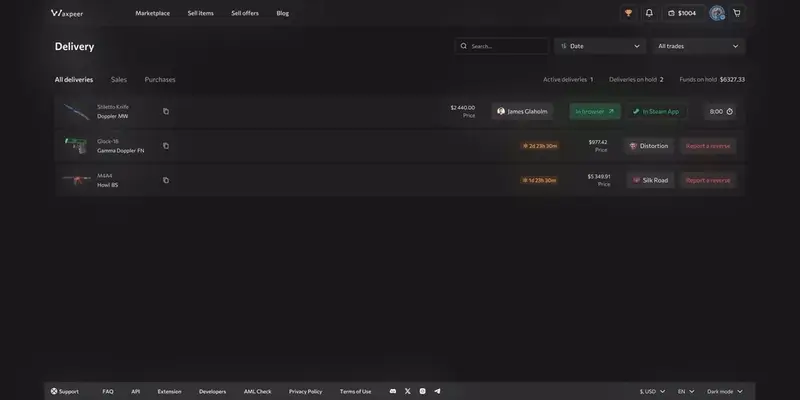 Waxpeer Delivery Page