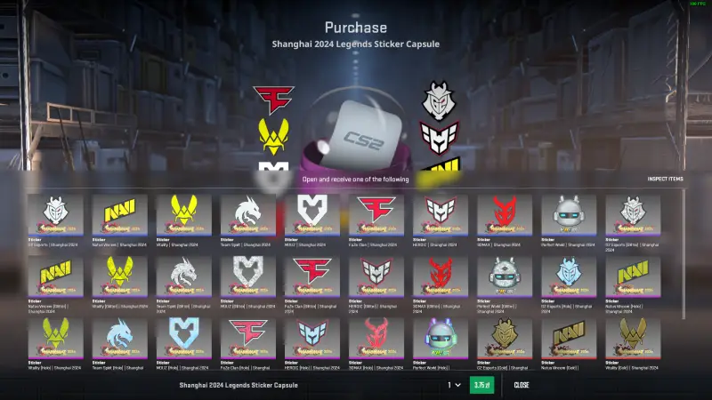 Shanghai Major Team Stickers