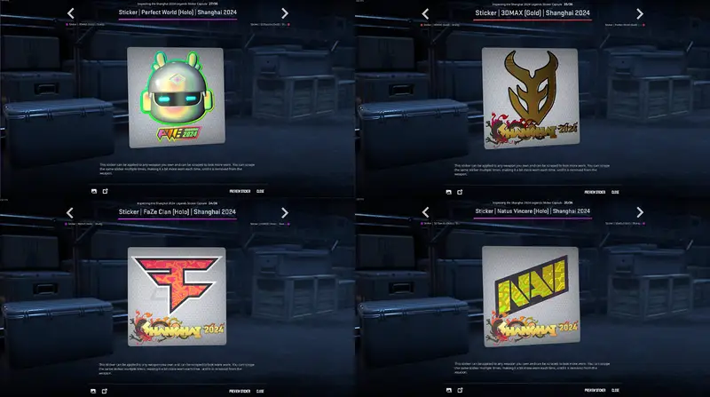 Shanghai Major Team Stickers