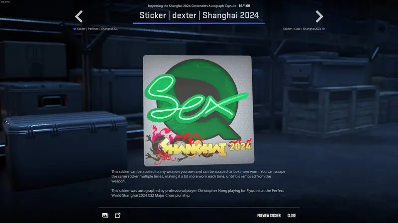 Shanghai Major Sex Sticker
