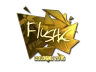 Sticker | flusha (Gold) | Cologne 2016