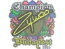 Sticker | ZywOo (Embroidered, Champion) | Budapest 2025